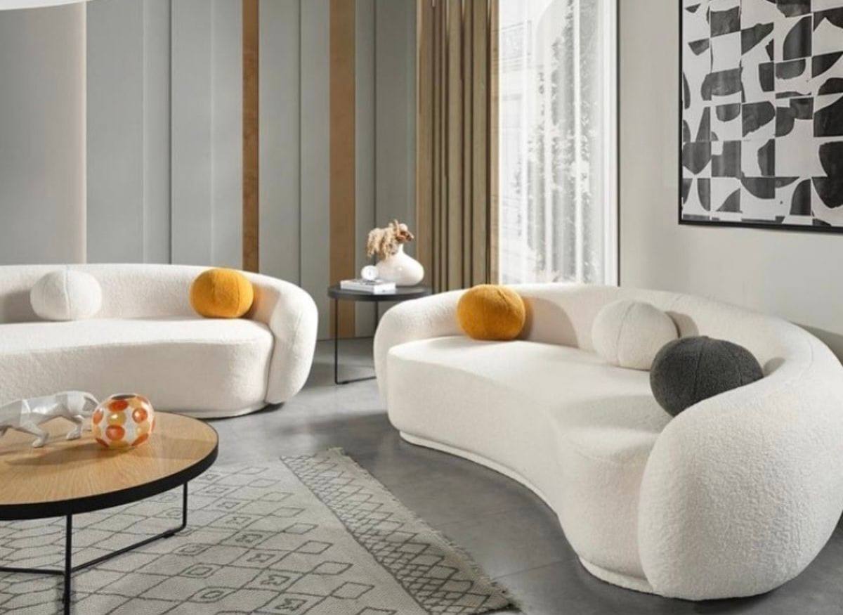 Canapea living Diamond din material bouclé, confort premium și aspect contemporan