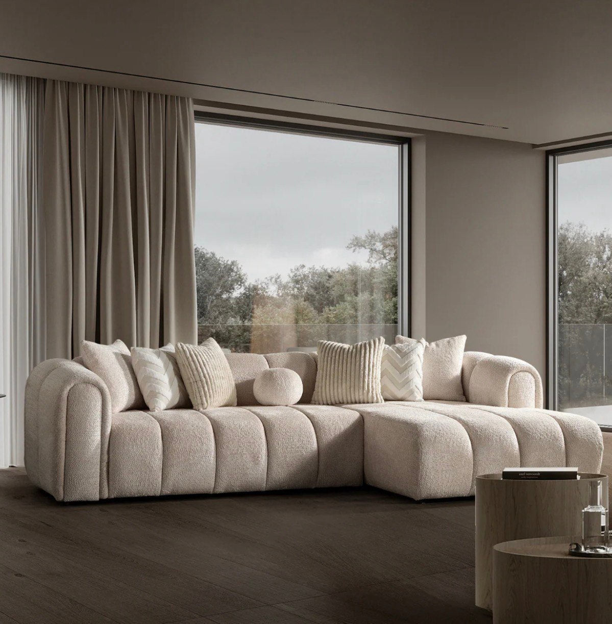Colțar modern bouclé LONDON pentru living contemporan