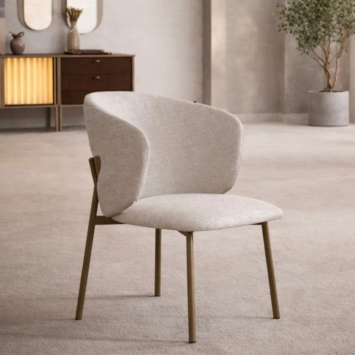 Masă de dining modernă COLȚ cu design organic contemporan Scaun