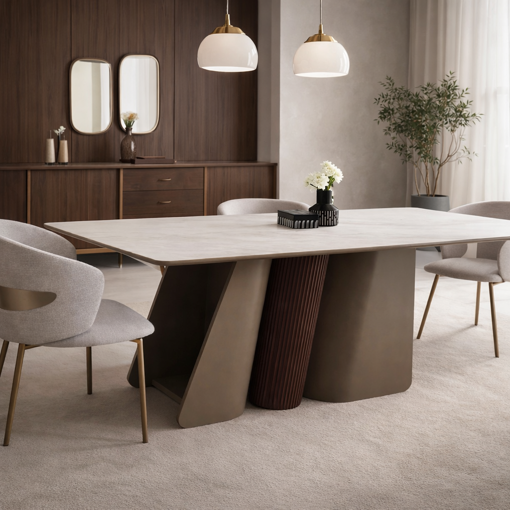 Masă de dining modernă COLȚ cu design organic contemporan
