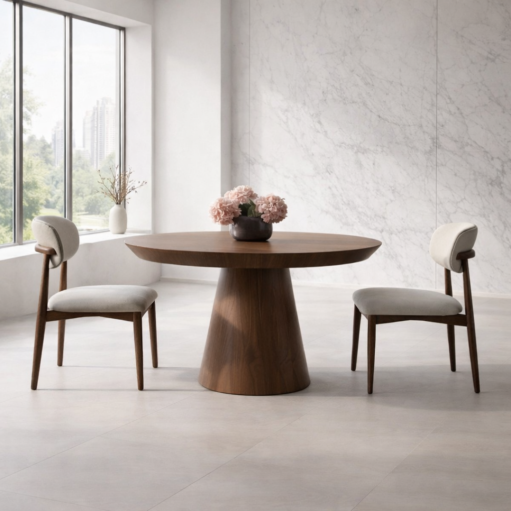 Masa Dining Monaco din lemn masiv, design minimalist contemporan, ideală pentru dining de lux