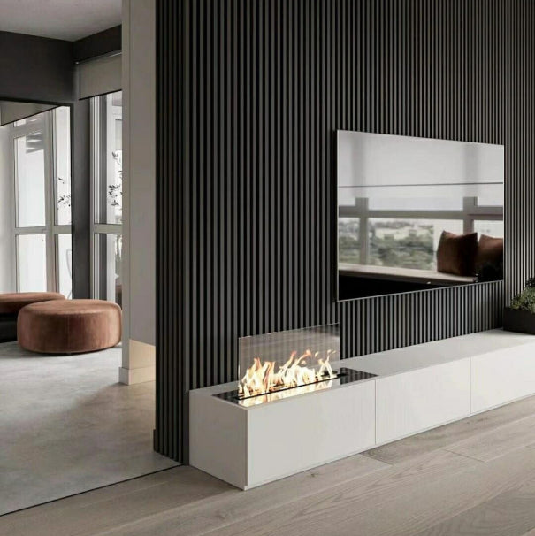 Riflaj decorativ din MDF Negru– ideal pentru decor interior modern și elegant.