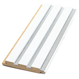 Riflaj decorativ din MDF alb cu inserții argintii – ideal pentru decor interior modern și elegant.