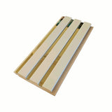 Riflaj decorativ din MDF bej cu inserții aurii – ideal pentru decor interior modern și elegant.