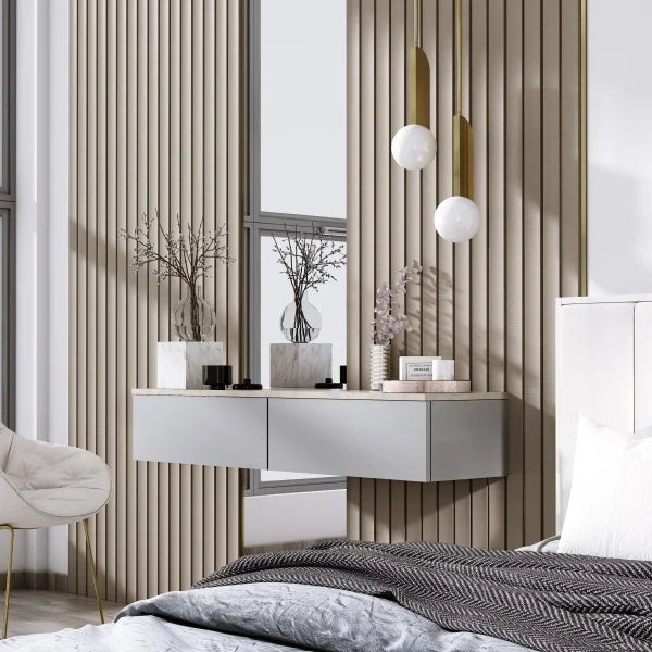 Riflaj decorativ din MDF bej – ideal pentru decor interior modern și elegant.
