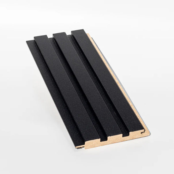 Riflaj decorativ din MDF Negru– ideal pentru decor interior modern și elegant.
