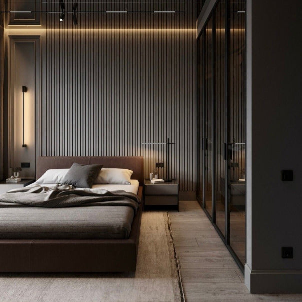 Riflaj decorativ din MDF Gri Antracit – ideal pentru decor interior modern și elegant