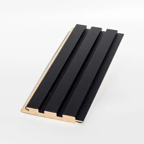 Riflaj decorativ din MDF Negru– ideal pentru decor interior modern și elegant.