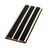 Riflaj decorativ din MDF Negru cu insertii gold– ideal pentru decor interior modern și elegant.