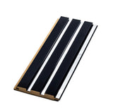 Riflaj decorativ din MDF Negru cu insertii silver– ideal pentru decor interior modern și elegant.