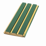 Riflaj decorativ din MDF verde cu inserții aurii – ideal pentru decor interior modern și elegant.