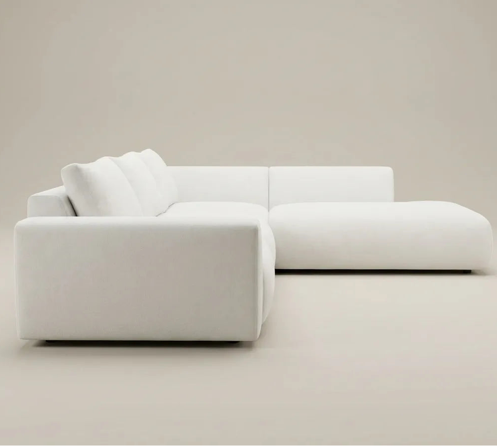 Canapea modulara Aura Cream cu design modern, sezut generos si nuanta deschisa