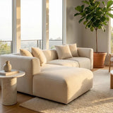 Canapea modulara Aura Cream pentru living luminos
