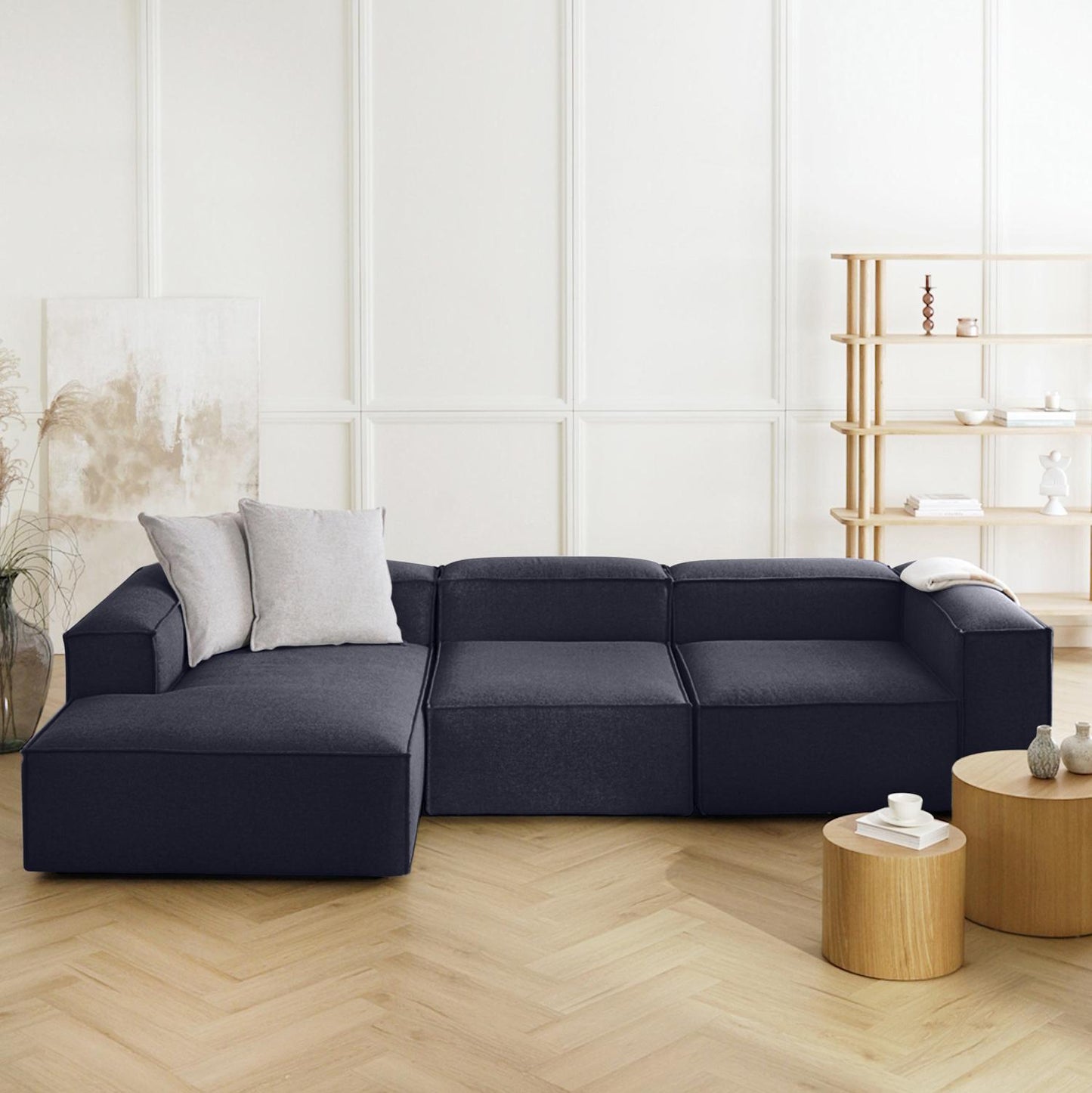 Canapea modulara Noma Navy cu design modern, sezut generos si structura modulara