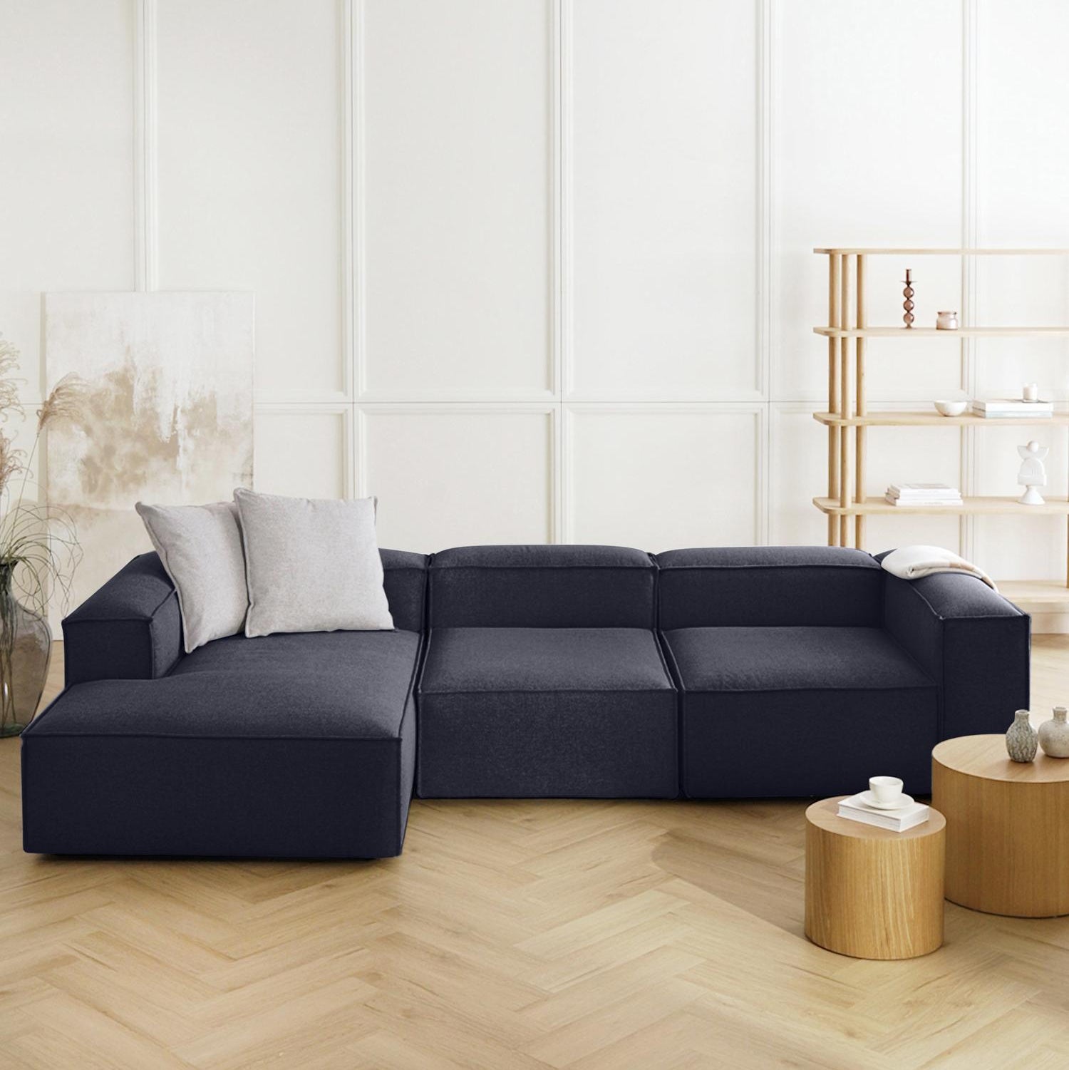 Canapea modulara Noma Navy cu design modern, sezut generos si structura modulara
