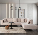 Detaliu material coltar modular Pera, textura textila si finisaj elegant